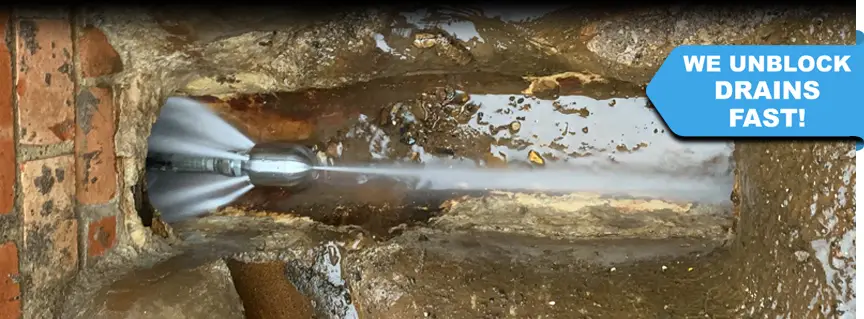 High-powered jet in drain cleaning effectively blast away debris