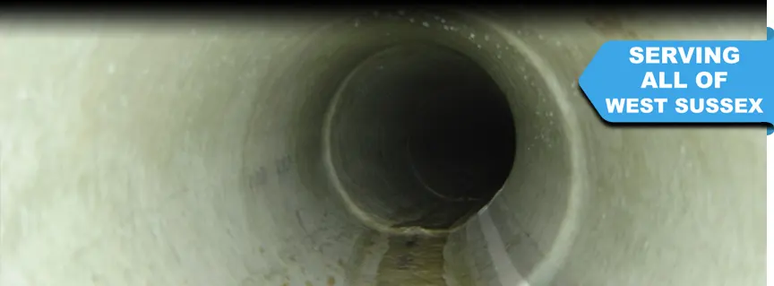 The CCTV drain camera is inspecting the newly installed drain lining to ensure it has been correctly installed in West Sussex