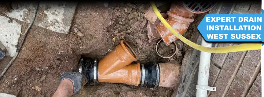 Installing a new Drain outside property in West Sussex